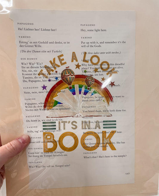 "Take A Look It's In a Book" Recycled Book Page Art Print