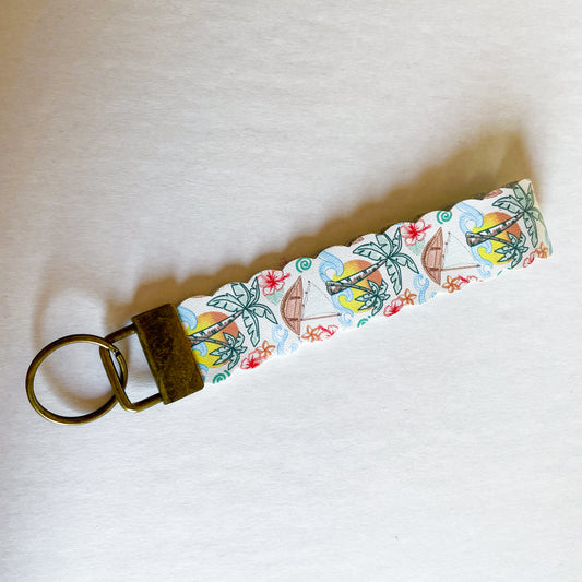 The Sea Calls Me Faux Leather Key Chain | Keychain Wristlets | Plain Keychain Wristlet