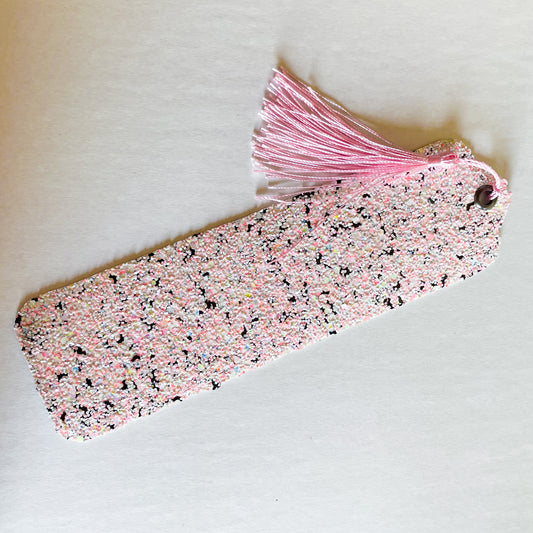 Bat and Neon Glitter Faux Leather Bookmark | Faux Vegan Leather Bookmarks