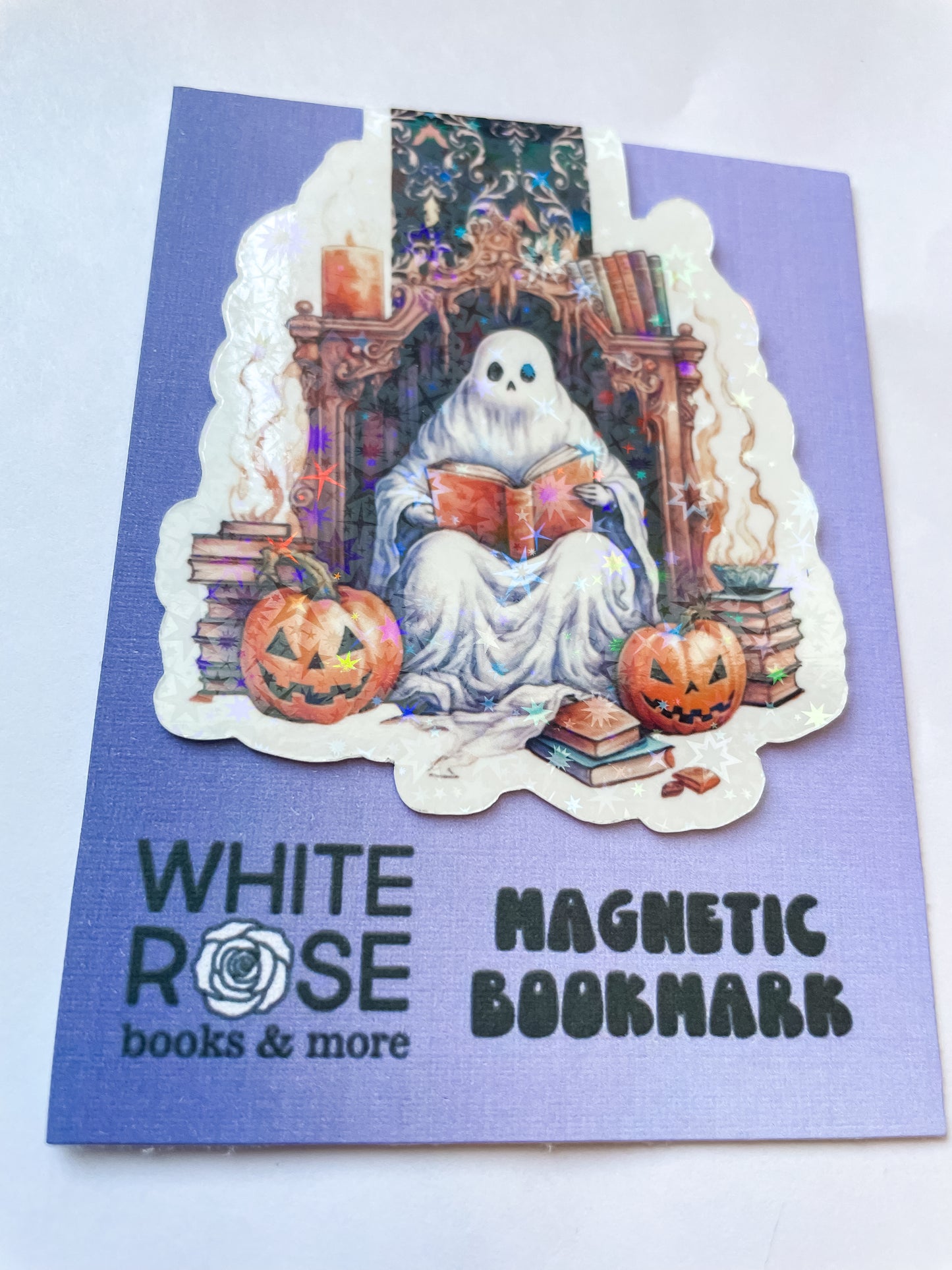 Ghost Reading Books Magnetic Bookmark