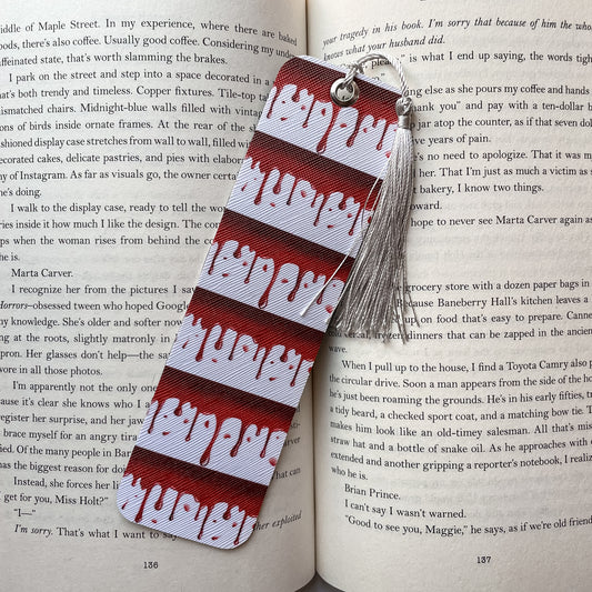 Dripping Blood Lines Faux Leather Bookmark | Faux Vegan Leather Bookmarks