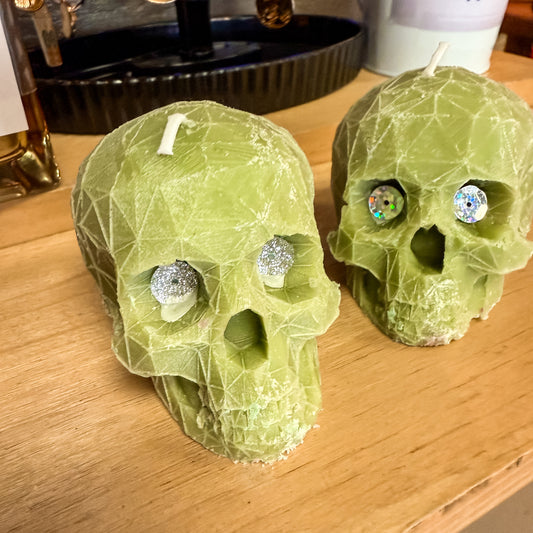 Honey Arts Studio: Into the Woods Skull Candle