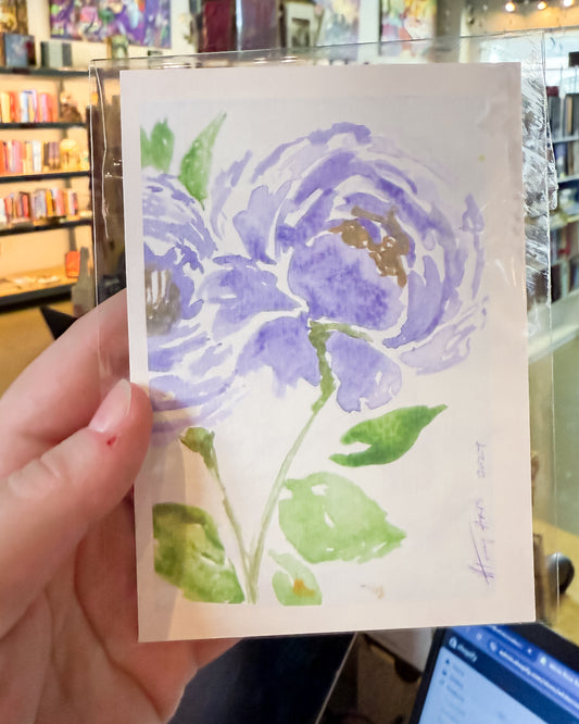 Honey Arts Studio: Floral Mini Art Prints: Purple Flowers