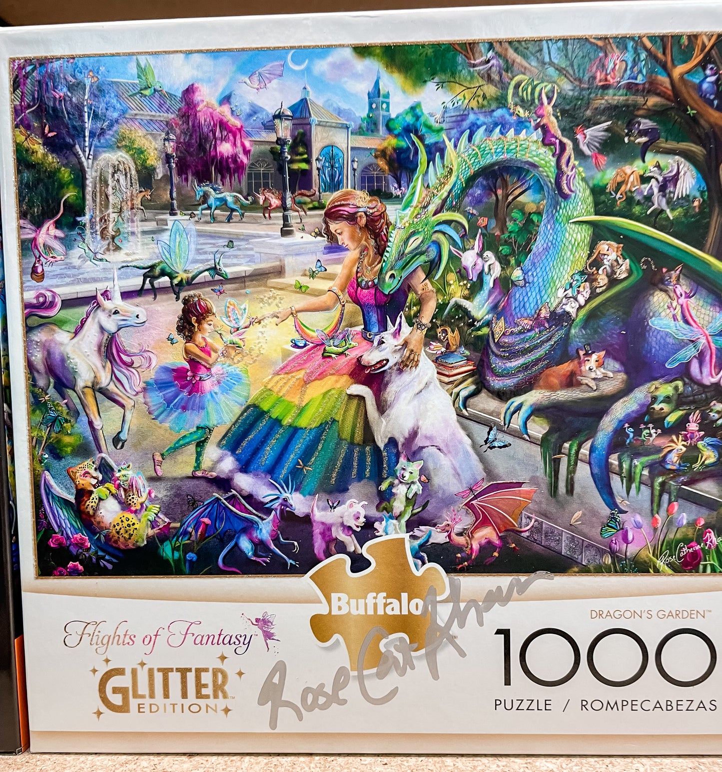 Rose Khan :  Dragon's Garden 1000 Piece Puzzle, Signed by Artist