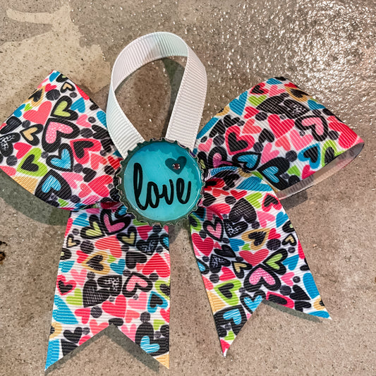 From Steph: Love in Blue, Heart Pattern Ribbon Ornament