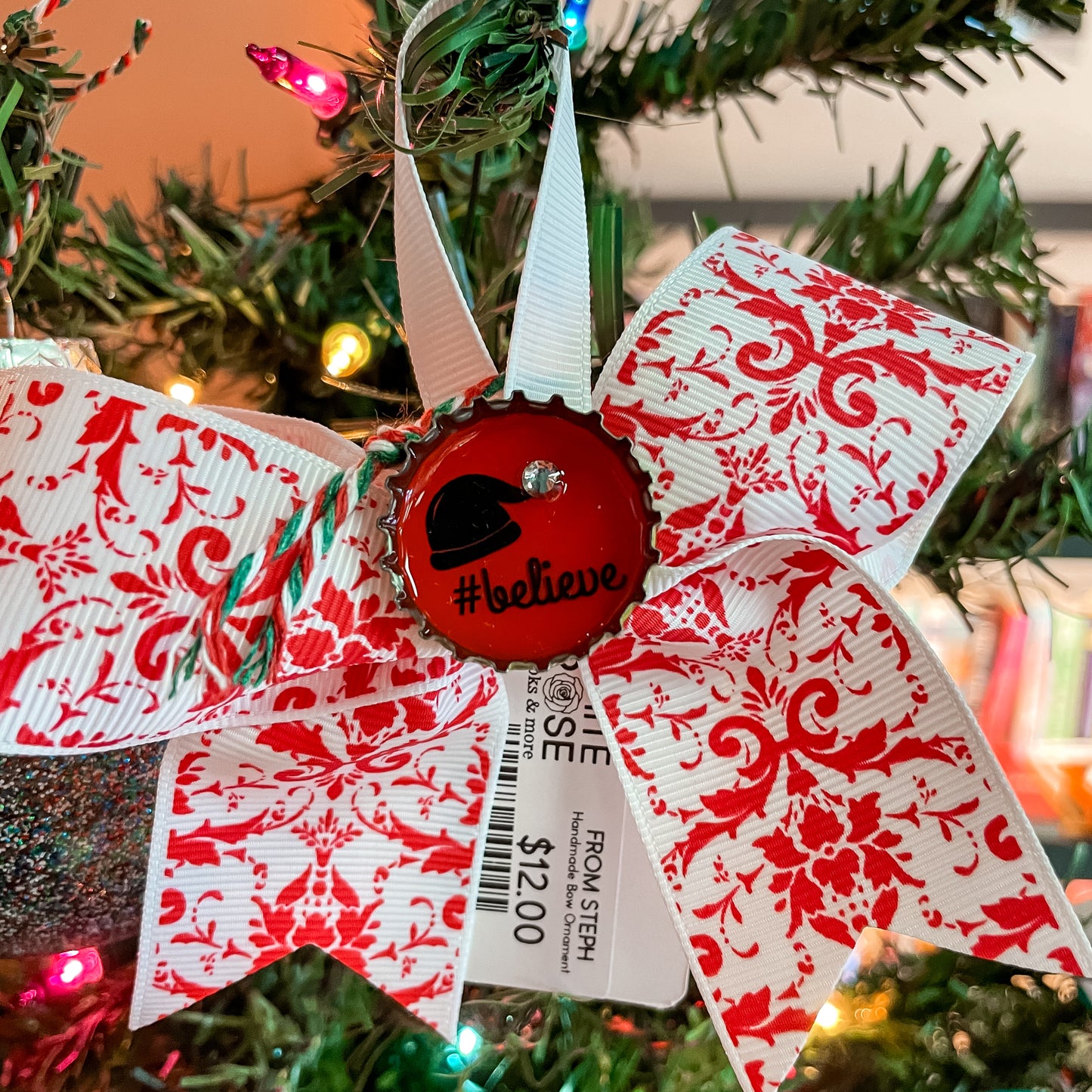 From Steph: #Believe Red Ribbon Ornament