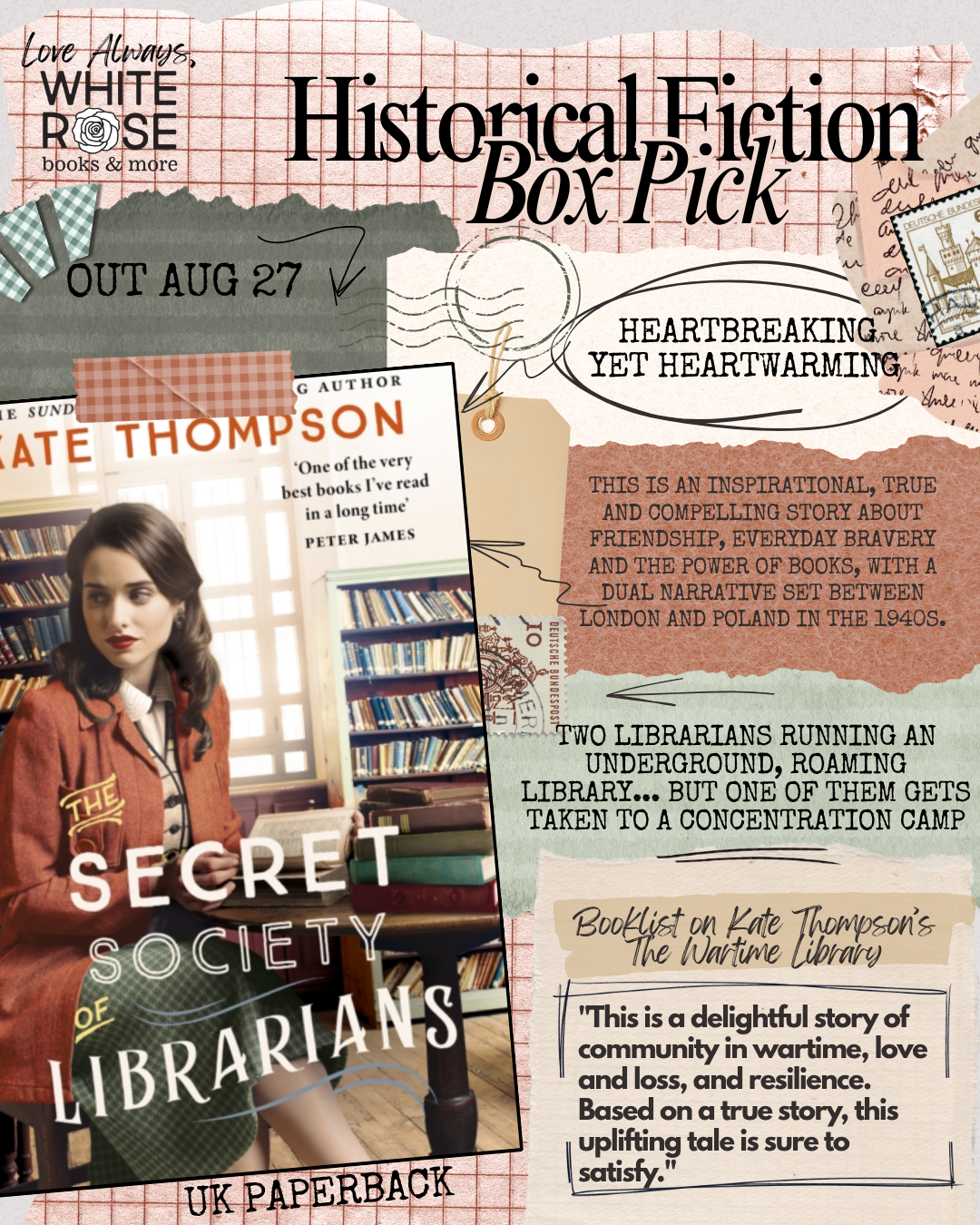 Historical Fiction Subscription Box: AUGUST Selection: The Secret Society of Librarians by Kate Thompson