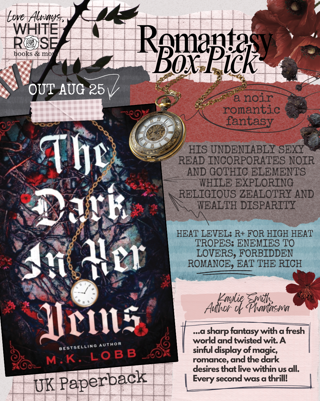 Romantasy Subscription Box: AUGUST SELECTION: The Dark in Her Veins by M.K. Lobb