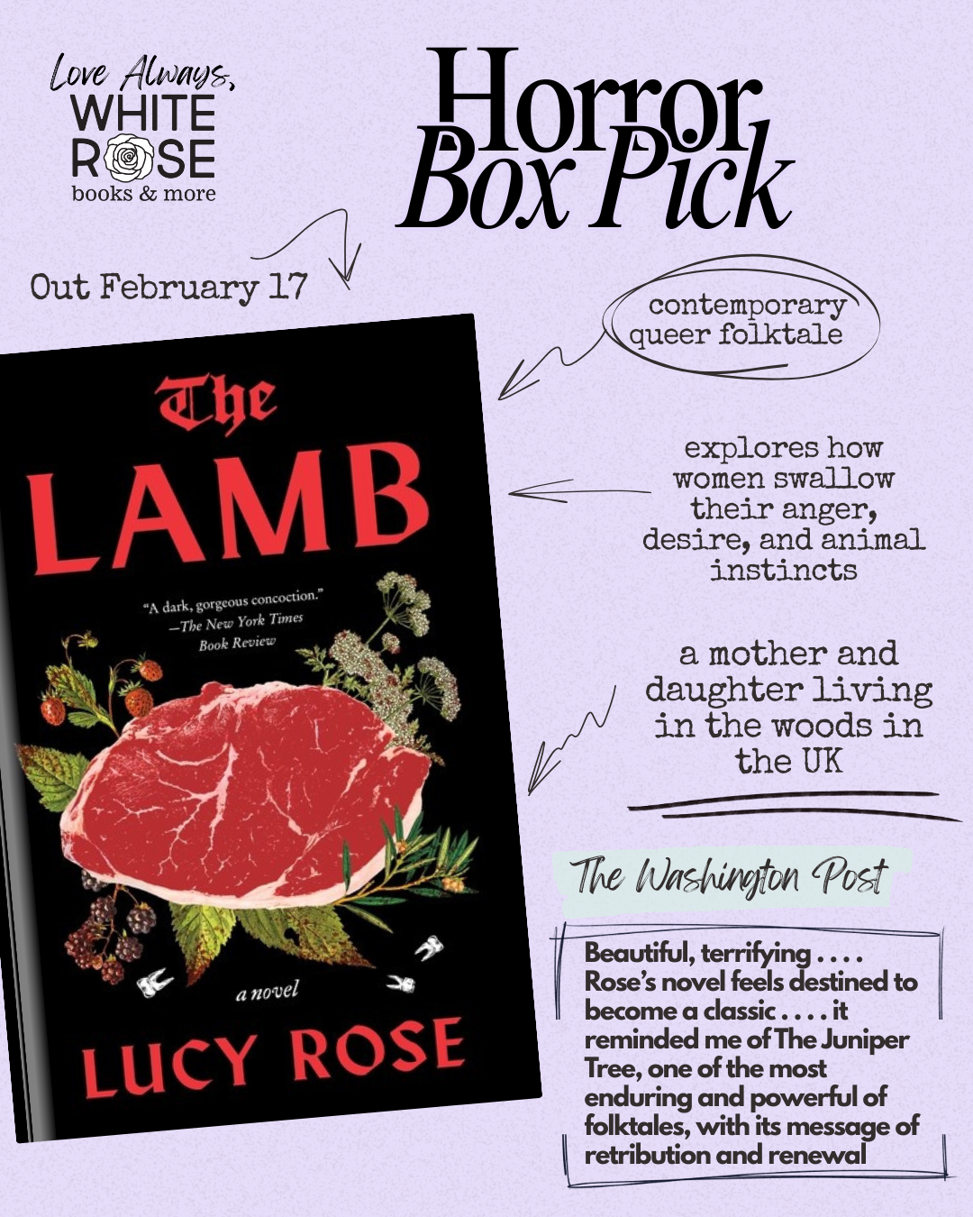 Horror Subscription Box: February Selection: The Lamb: A Novel by Lucy Rose