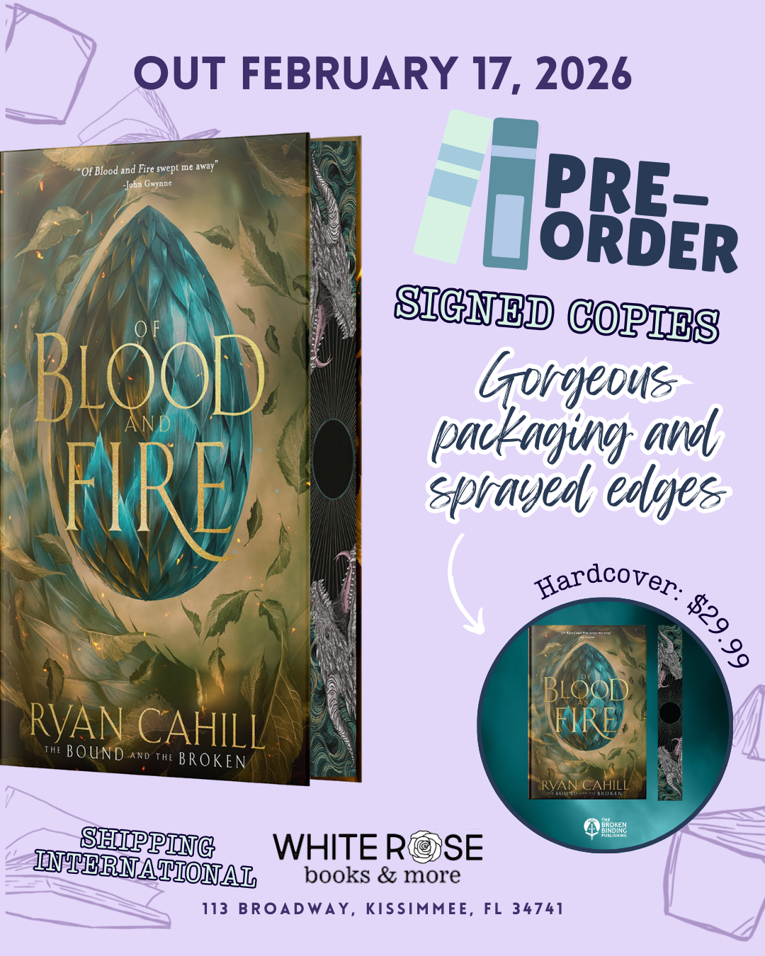 Pre-Order: Of Blood And Fire: Signed Collector's Edition by Ryan Cahill (SIGNED COPIES)