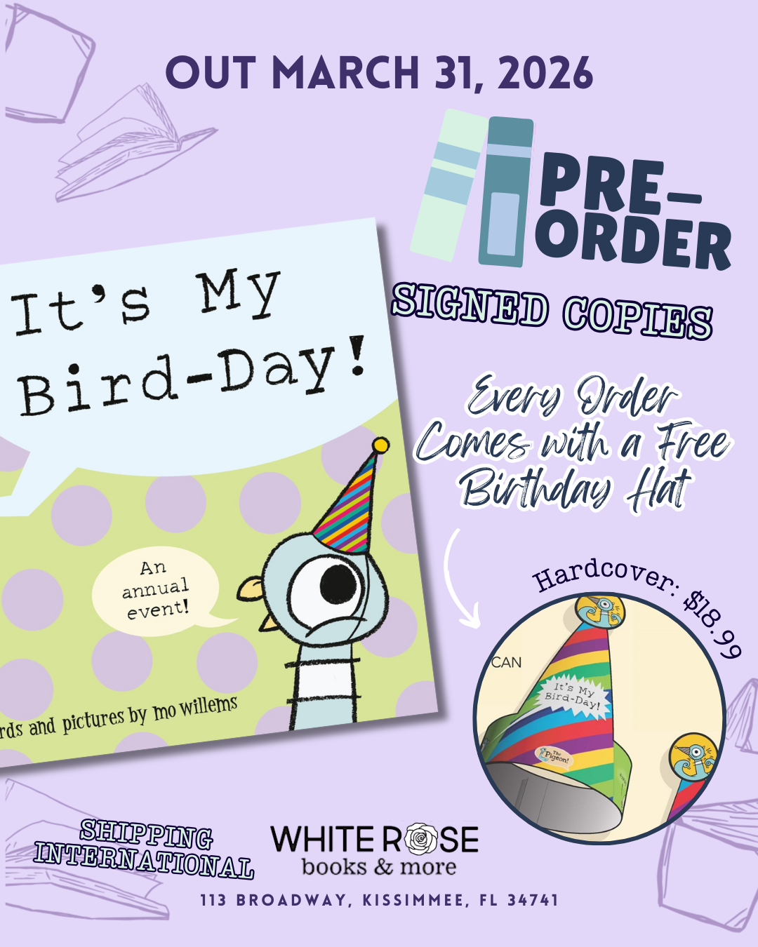 Pre-Order: It's My Bird-Day! by Mo Willems (Signed)