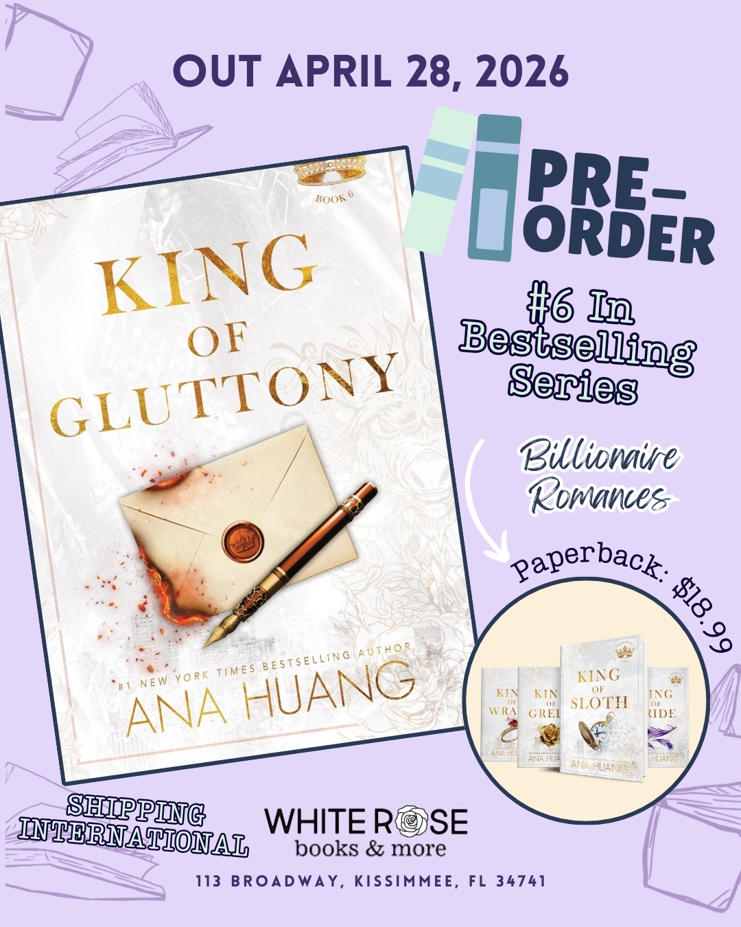 Pre-Order: King of Gluttony (Kings of Sin, 6) by Ana Huang