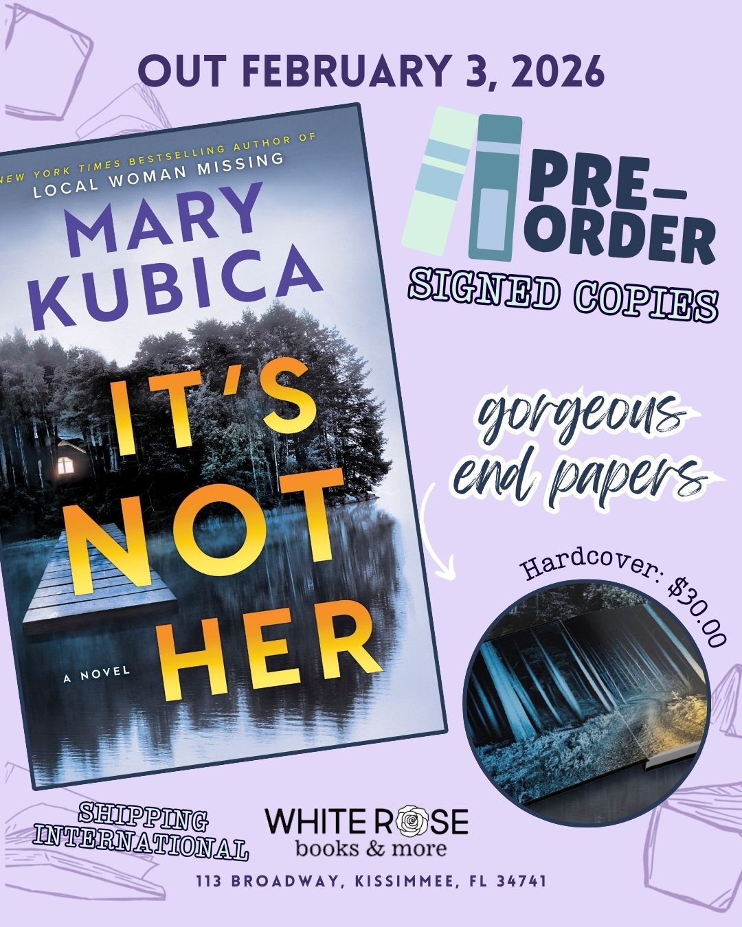 PRE-ORDER: It's Not Her: A Novel by Mary Kubica (SIGNED)