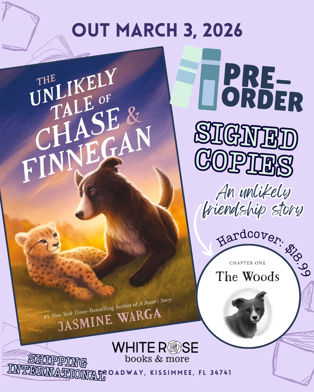 PRE-ORDER: The Unlikely Tale of Chase and Finnegan by Jasmine Warga (SIGNED)