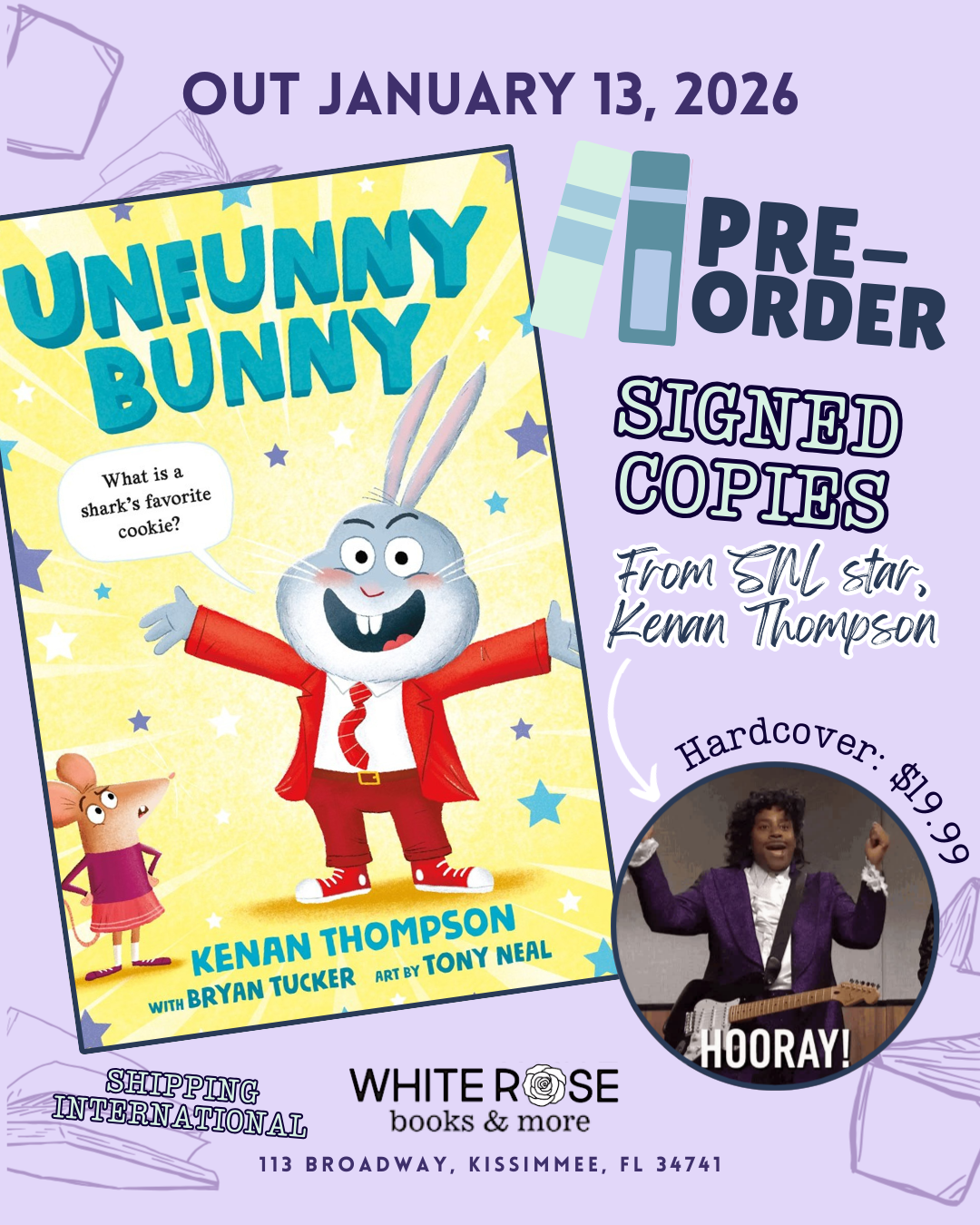 Pre-Order: Unfunny Bunny by Kenan Thompson, Bryan Tucker, Tony Neal (SIGNED)