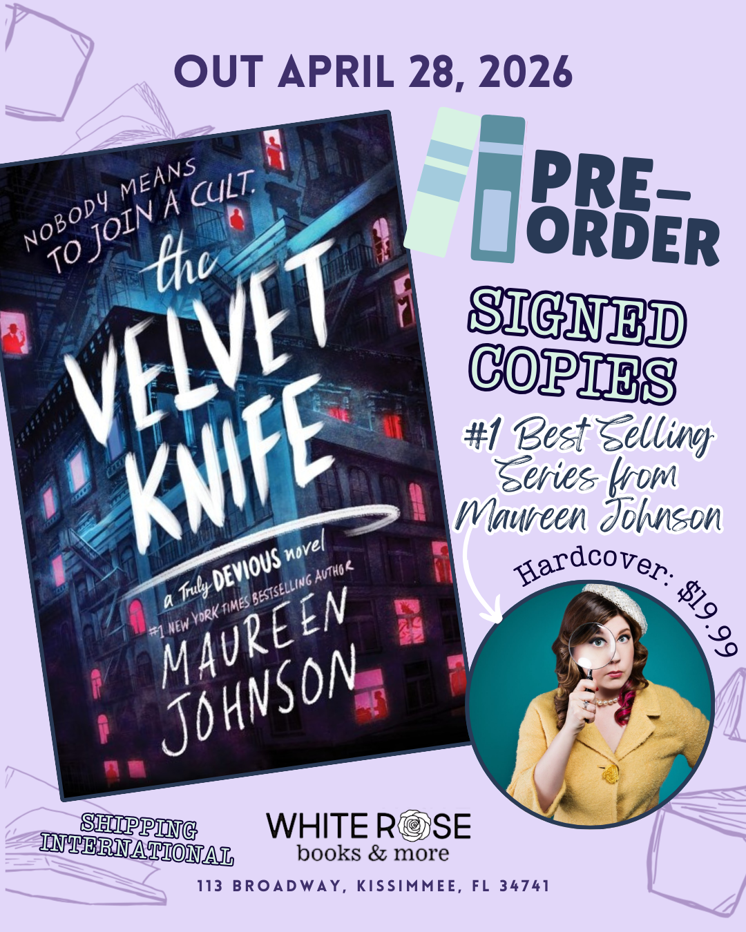 Pre-Order: The Velvet Knife (Truly Devious) by Maureen Johnson (SIGNED)