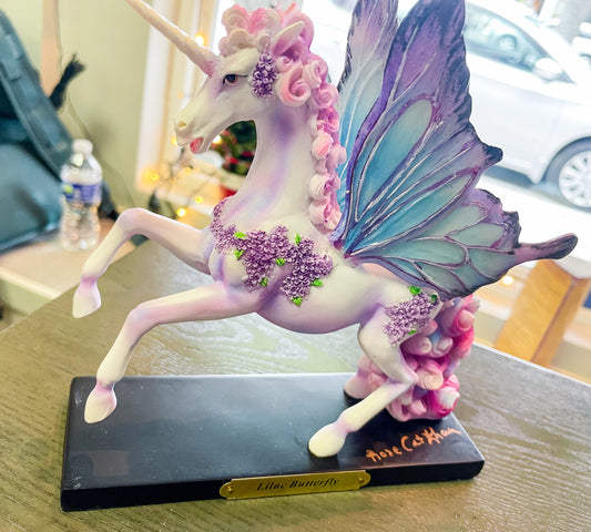 Rose Khan: "Lilac Butterfly" Figurine - SIGNED by Artist