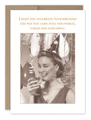 Naked and Screaming Card | SM681 | Birthday Cards