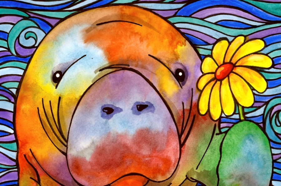 Micro Puzzles - Hue Manatee Mini Jigsaw Puzzle - Summer fun