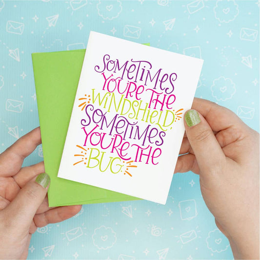Colette Paperie - Windshield Bug Encouragement Funny Recycled Greeting Card