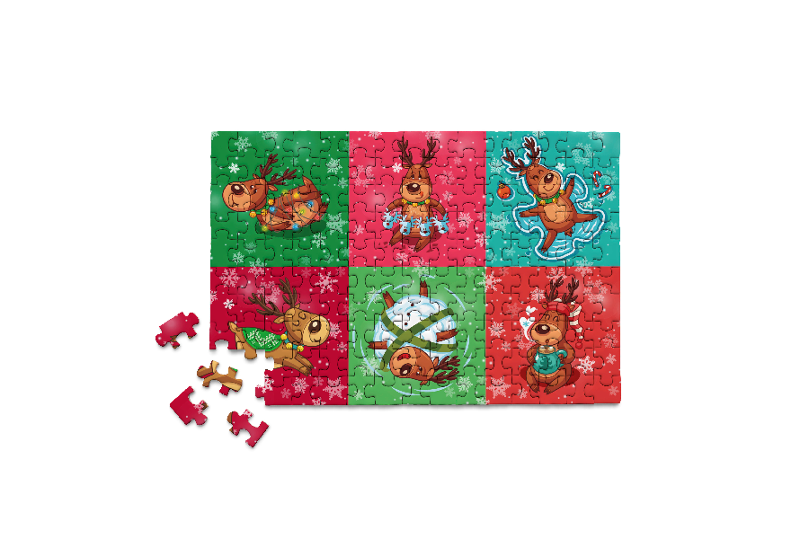 Micro Puzzles - HOLIDAYS REINDEER GAMES Impulse stocking stuffer gift puzzle