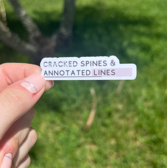 Maddie Fox (Shop Book Fox) Cracked Spines & Annotated Lines | Bookish Sticker | Annotation Sticker | Waterproof Sticker | Laptop and Kindle Sticker | 2.56”x0.62”