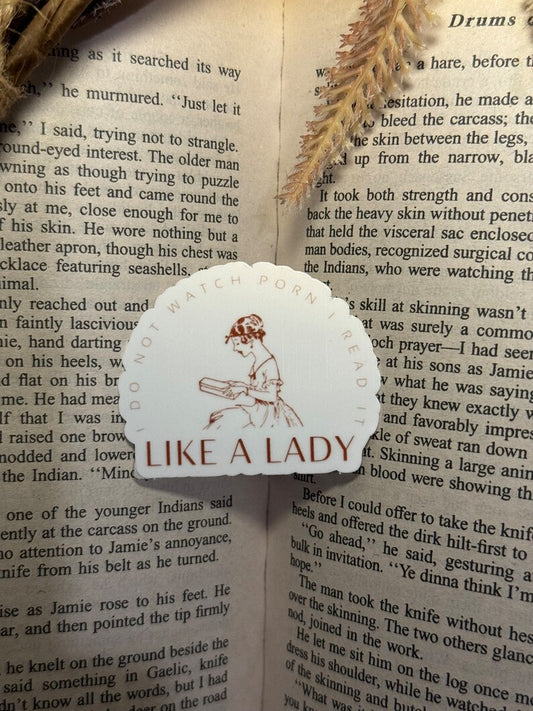 Maddie Fox (Shop Book Fox) Like A Lady | Bookish Stickers | Romance Reader Sticker | Waterproof Sticker | Laptop and Kindle Sticker | 2”x1.64”