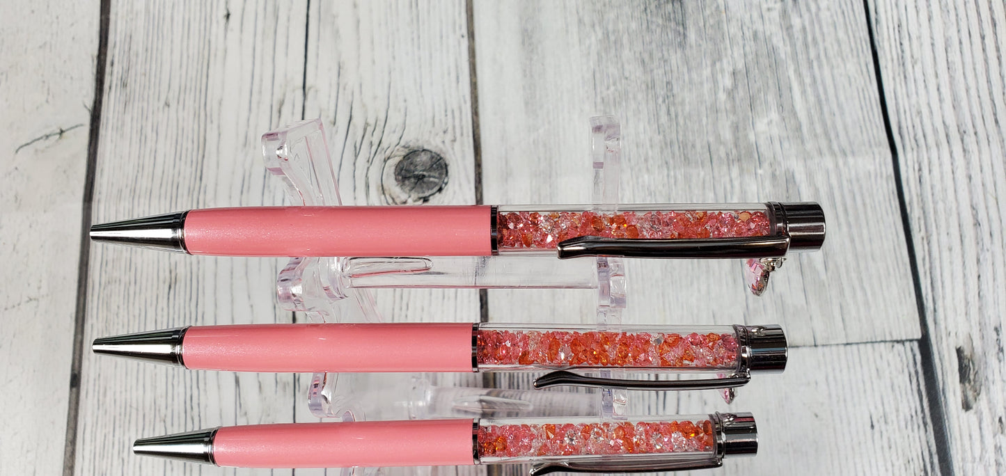 Jewel Filled Pens- Pink with Teardrop Gem
