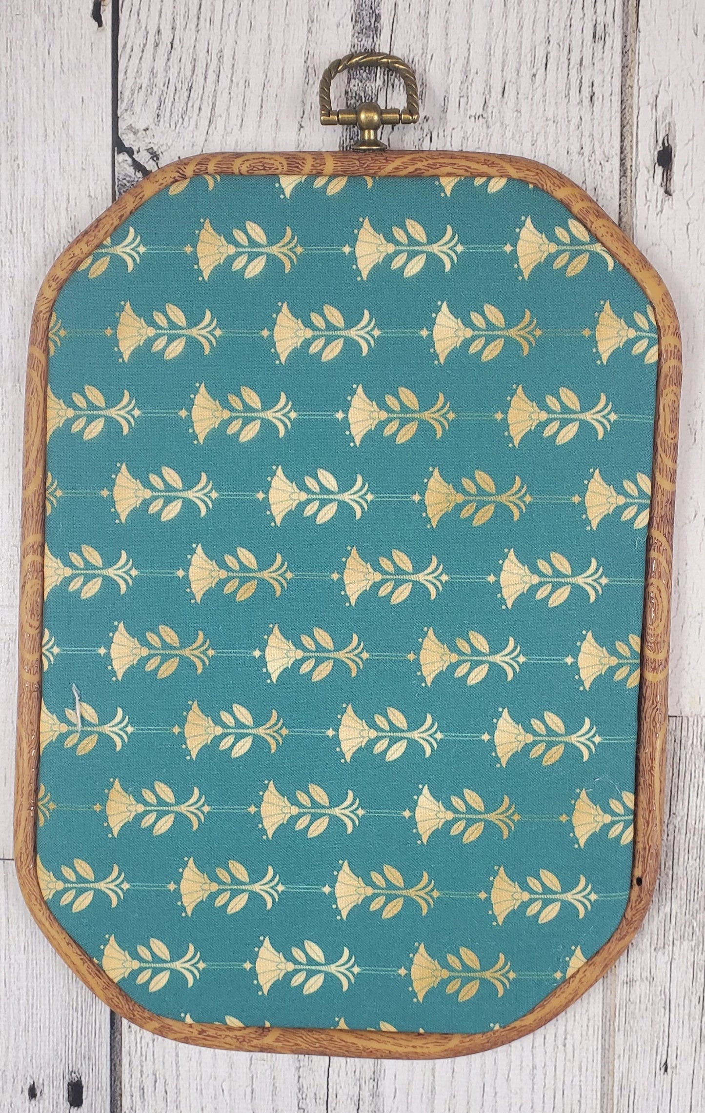 Deco/Roaring 20's Pin Hoop - Aqua and Gold Pattern - bibliophileprints
