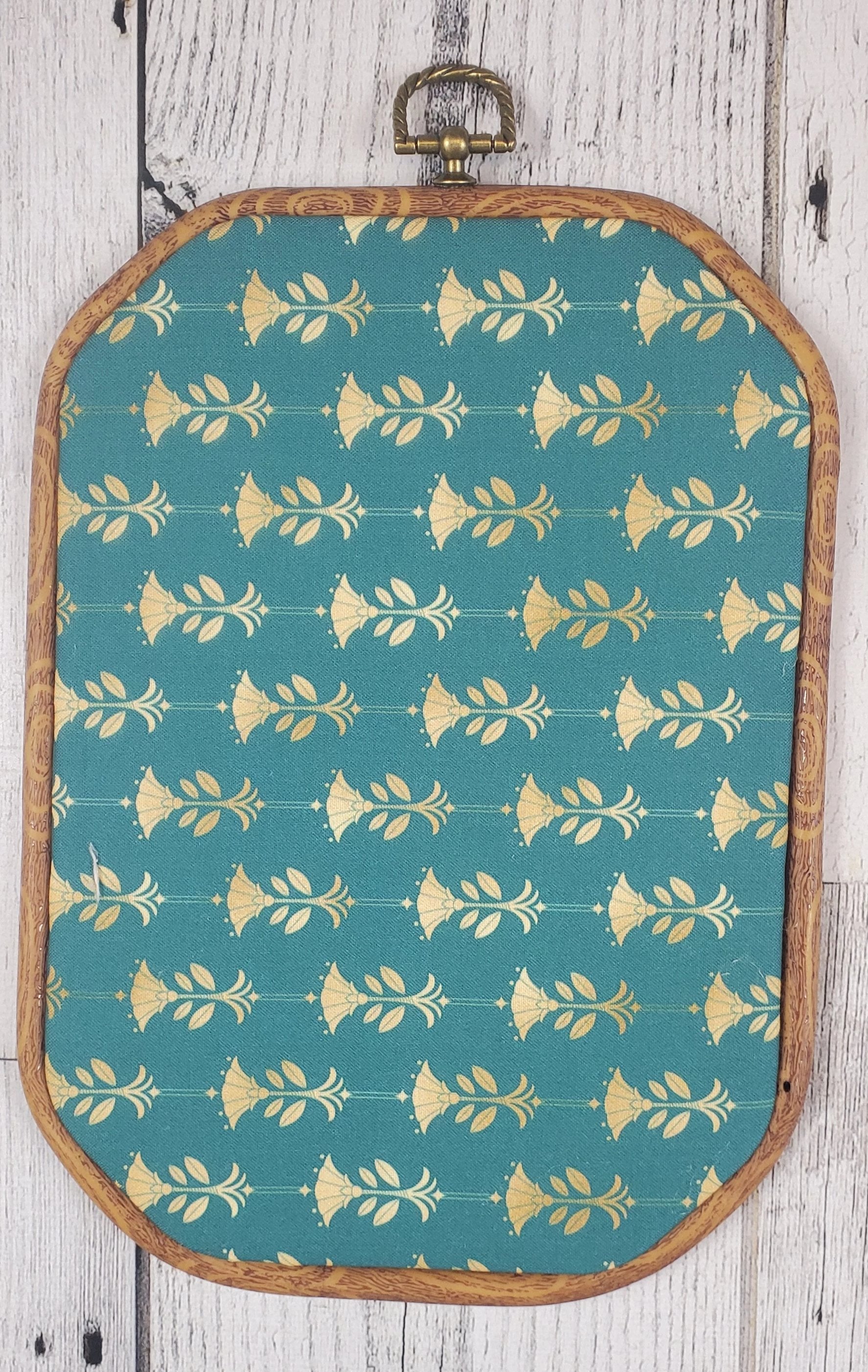 Deco/Roaring 20's Pin Hoop - Aqua and Gold Pattern - bibliophileprints
