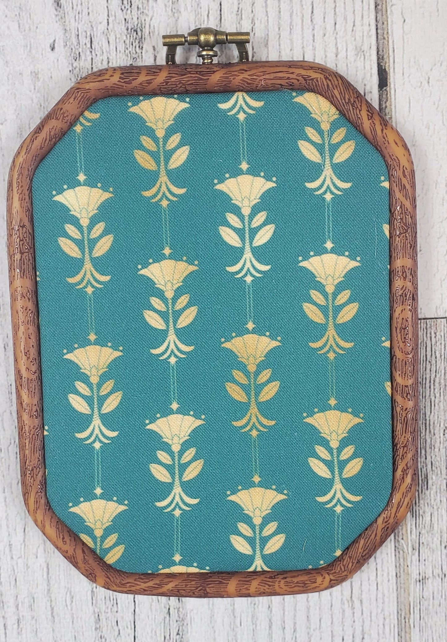 Deco/Roaring 20's Pin Hoop - Aqua and Gold Pattern - bibliophileprints