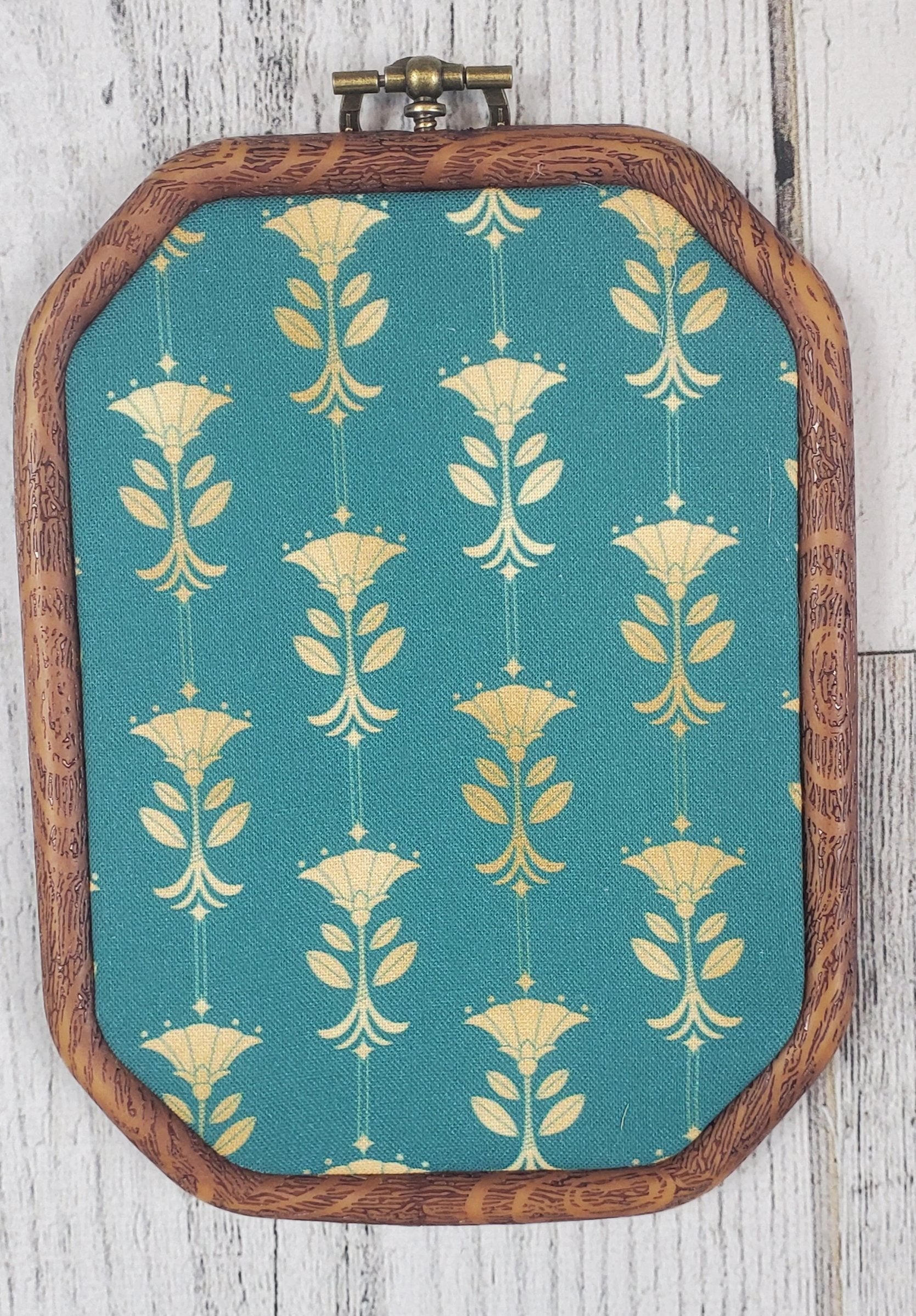 Deco/Roaring 20's Pin Hoop - Aqua and Gold Pattern - bibliophileprints