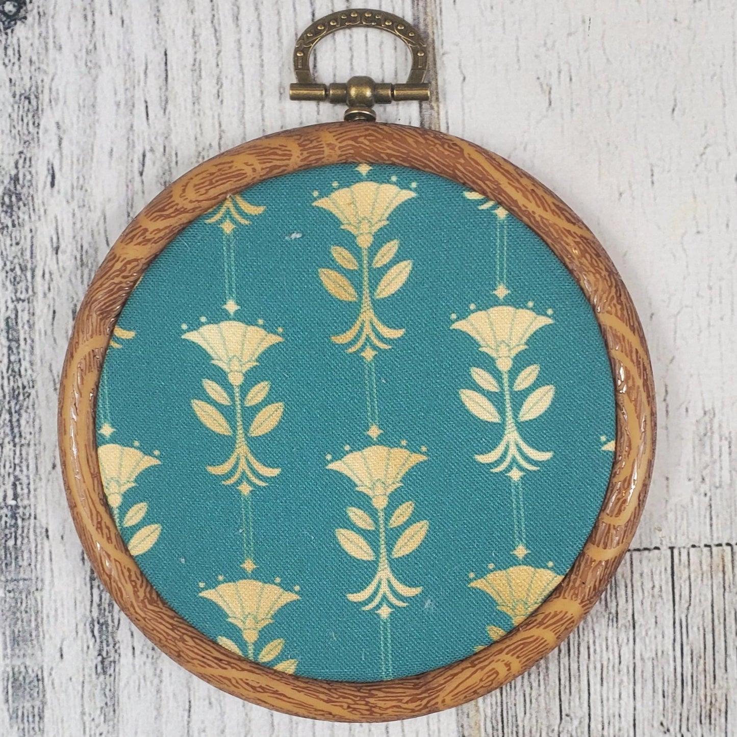 Deco/Roaring 20's Pin Hoop - Aqua and Gold Pattern - bibliophileprints
