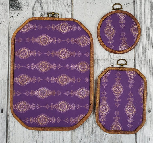 Deco/Roaring 20's Pin Hoop - Purple and Gold Pattern - bibliophileprints
