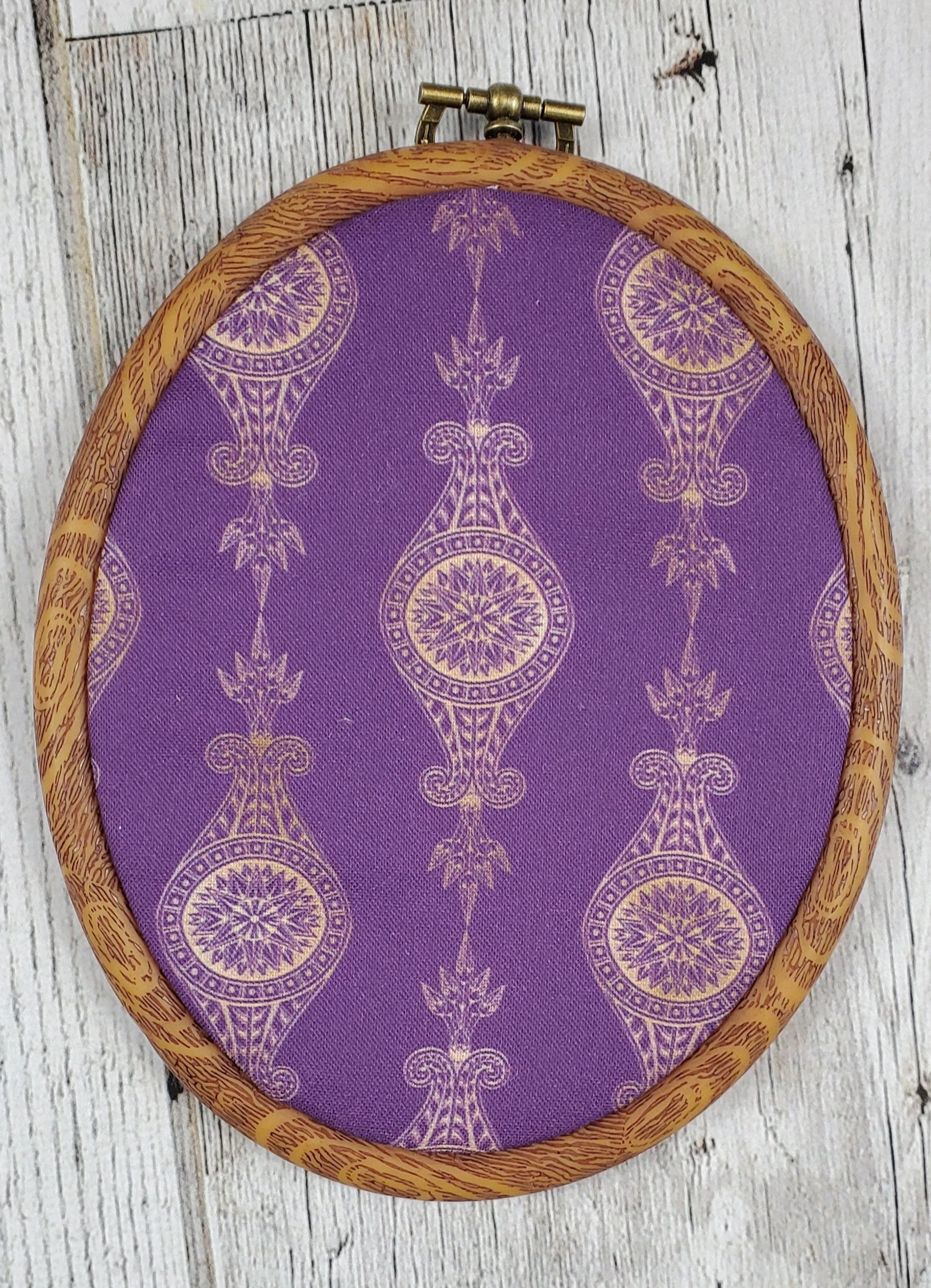 Deco/Roaring 20's Pin Hoop - Purple and Gold Pattern - bibliophileprints