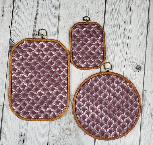 Deco/Roaring 20's Pin Hoop - Maroon and Silver Pattern - bibliophileprints