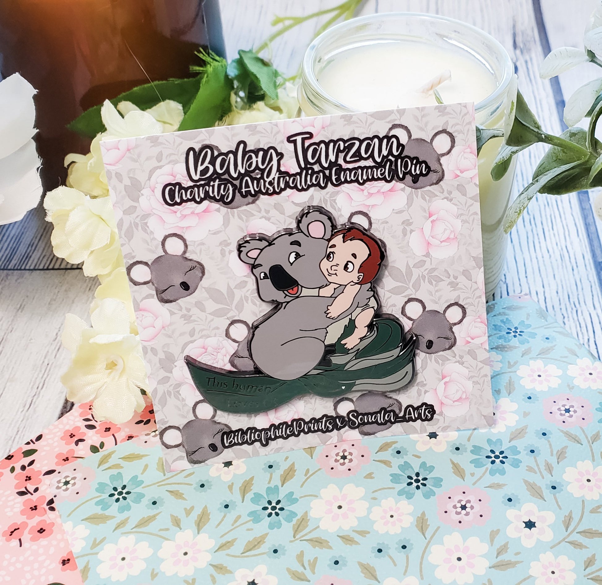Koala and Baby Tarzan Enamel Pin BENEFITS AUSTRALIA ITEM - bibliophileprints