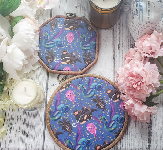 Fantastic Beasts - Navy Pin Hoops - bibliophileprints