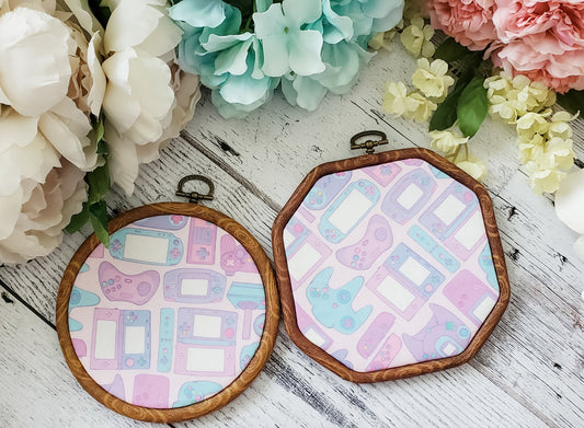 Pink Gamer Girl Pin Hoops - bibliophileprints