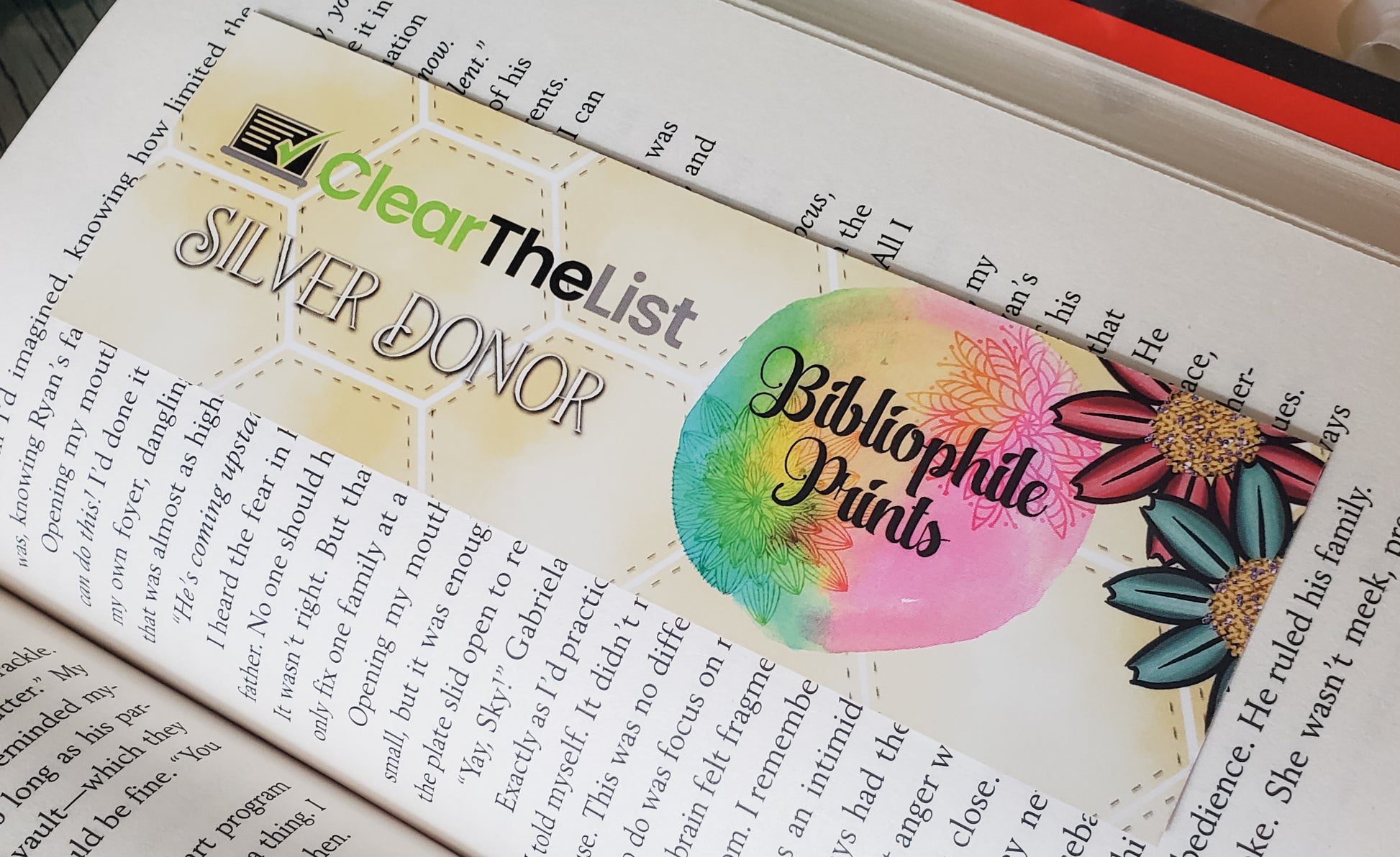 CleartheList Foundation Official Donor Bookmark: Silver Donor, Double Sided Bookmark - bibliophileprints