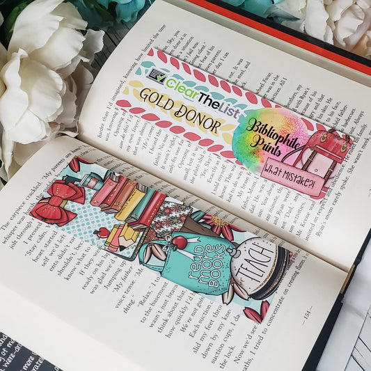 CleartheList Foundation Official Donor Bookmark: Gold Donor, Double Sided Bookmark - bibliophileprints