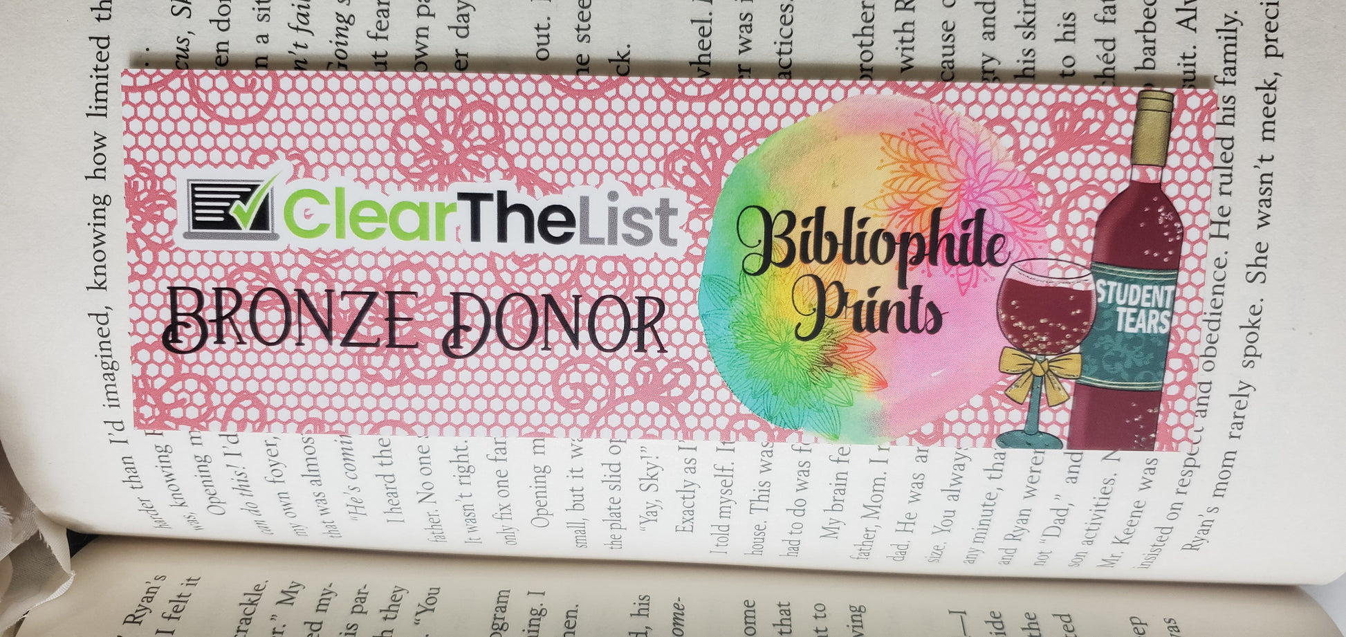 CleartheList Foundation Official Donor Bookmark: Bronze Donor, Double Sided Bookmark - bibliophileprints