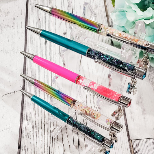 Charmed Bookish Pen  Glitter Filled Pens - bibliophileprints