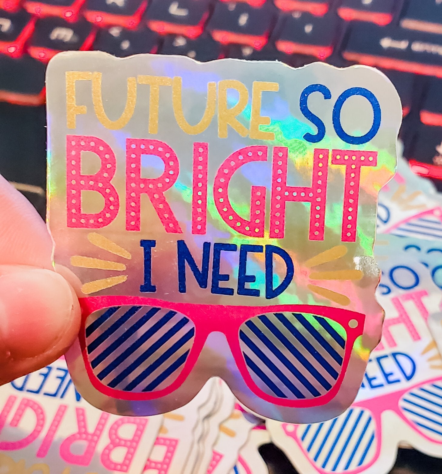 Future is SO Bright  - Holographic Vinyl Stickers - bibliophileprints