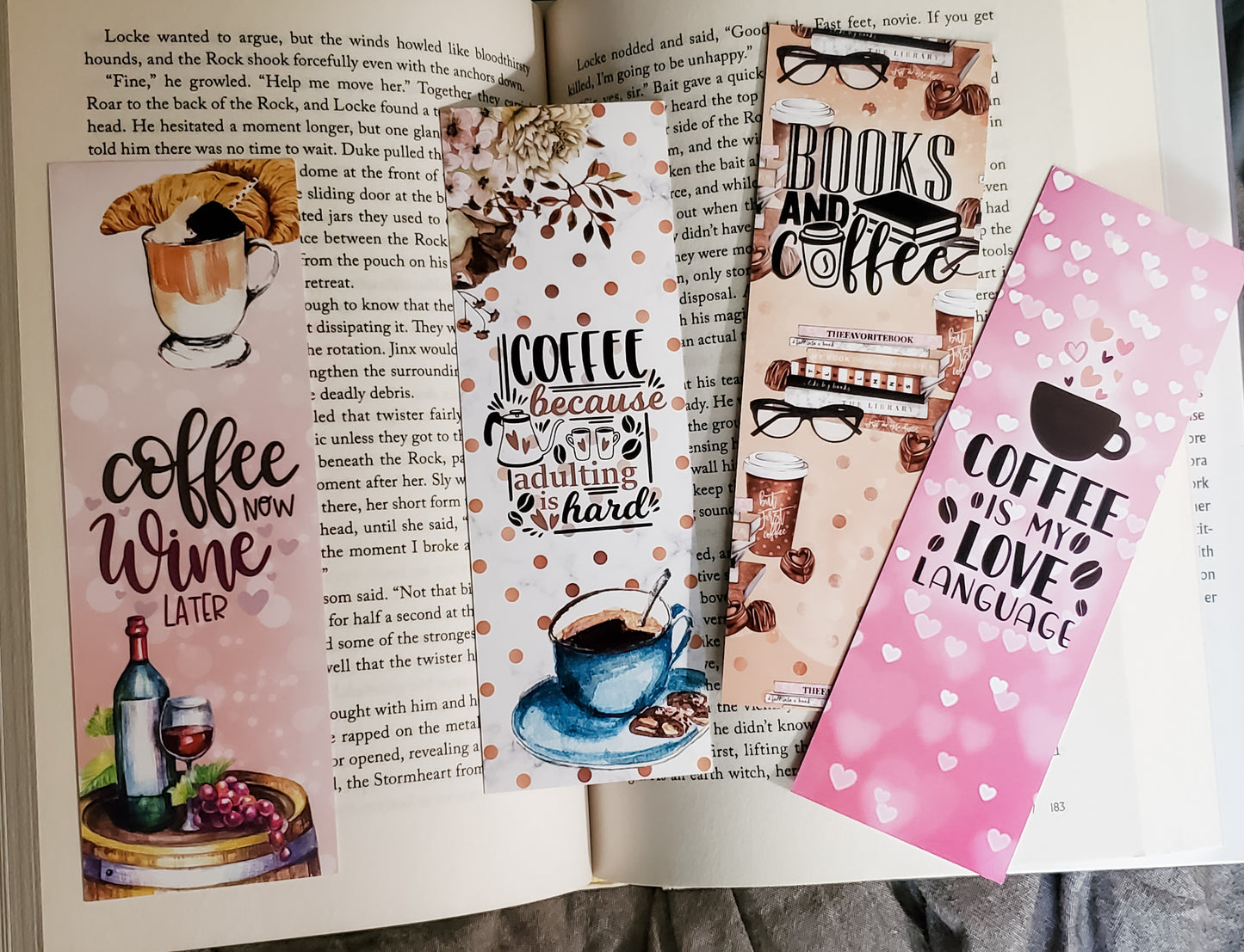 Books & Coffee Bookmarks