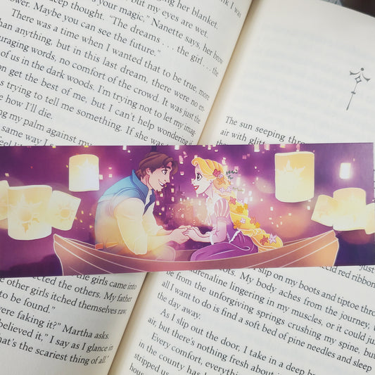 Long Hair Princess Lantern Scene Bookmark