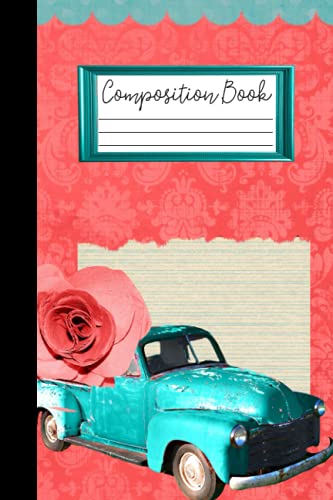 Shabby Chic Junk Journal Composition Book, 100 Pages, 6 inches x 9 inches