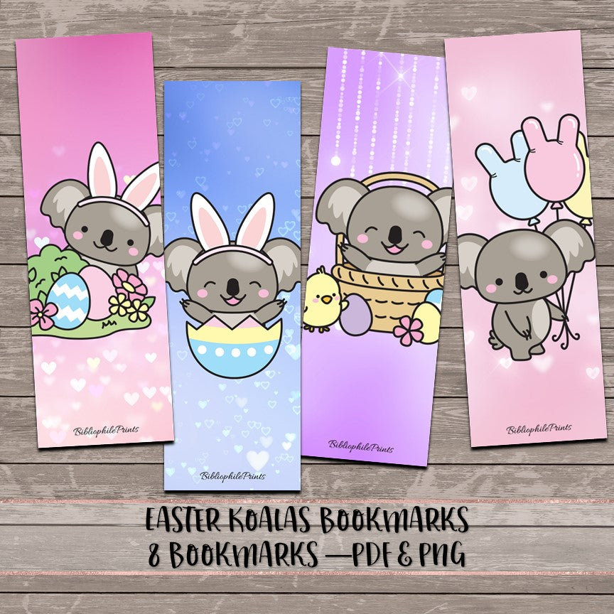 Easter Koalas - Digital Bookmarks
