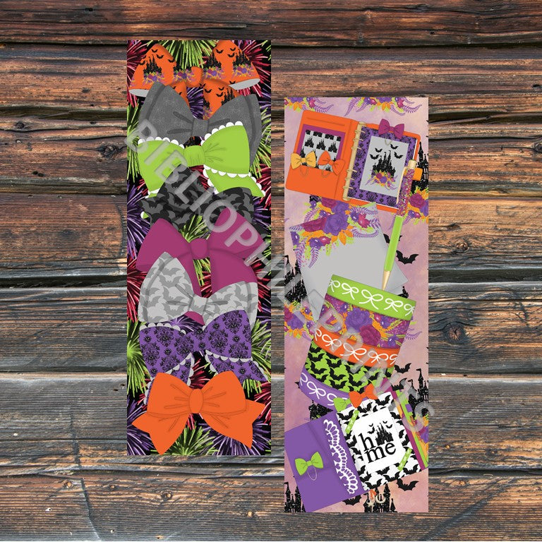 Halloween Planner & Bows Double Sided Bookmark