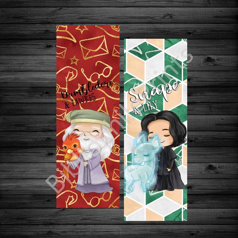 Dumbledore and Snape Double Sided Bookmark - bibliophileprints